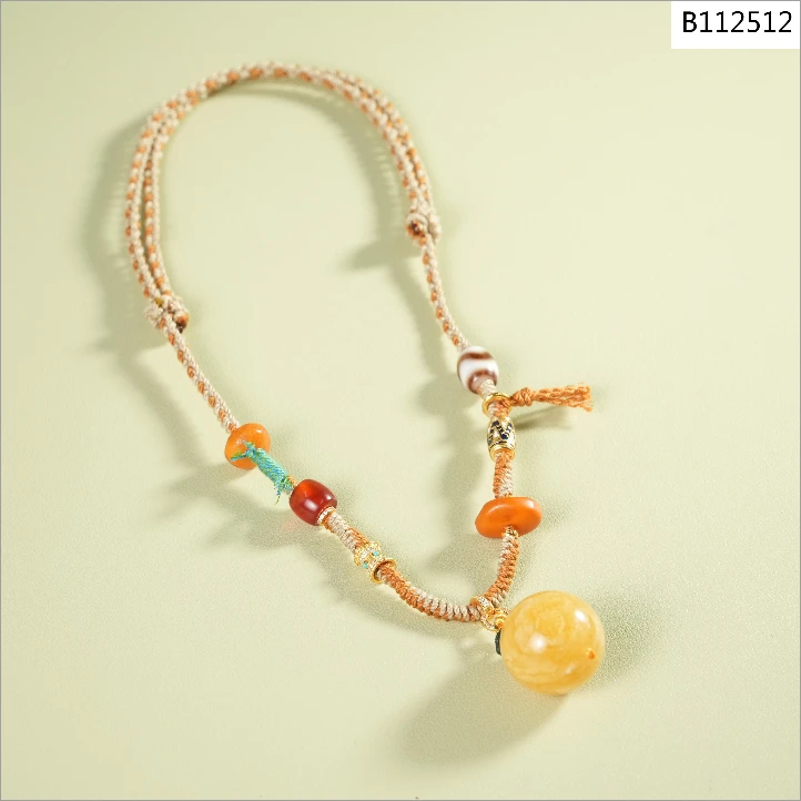 【老掌柜讲珠宝】蜜蜡圆珠项链 B112512