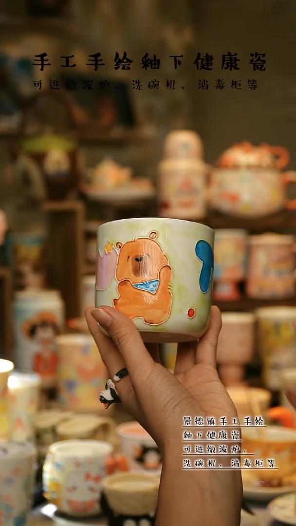 【闪购商品】杯陶瓷景德镇高温釉下彩&A597