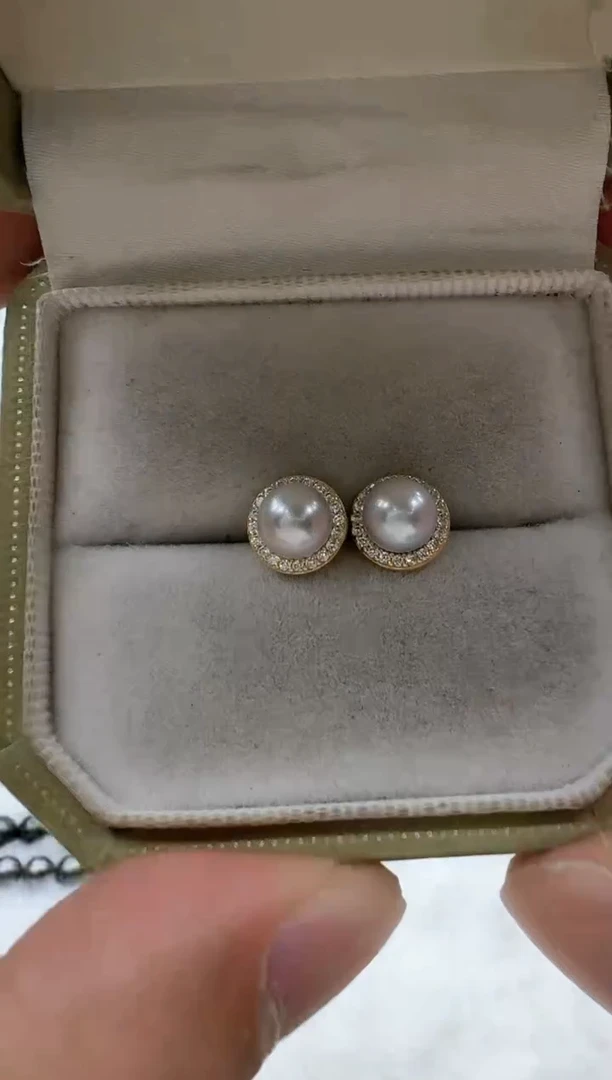 【闪购商品】海水珍珠耳饰银S925镶嵌非基地发货不带证书