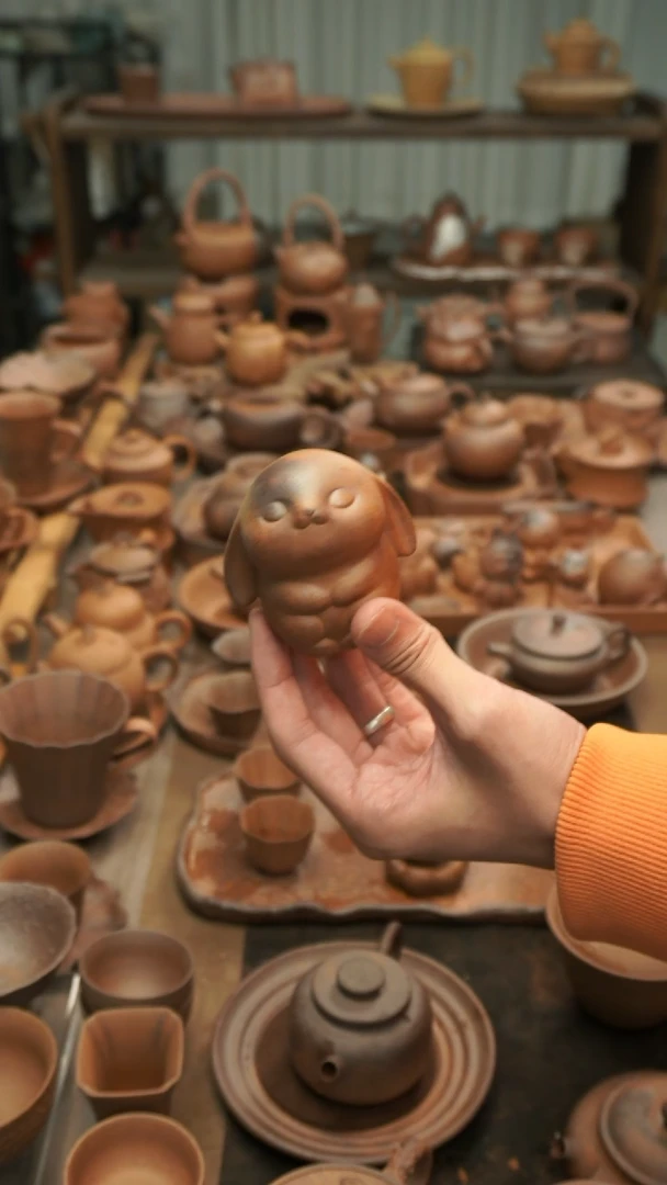 原矿老岩泥   小兔子茶宠摆件