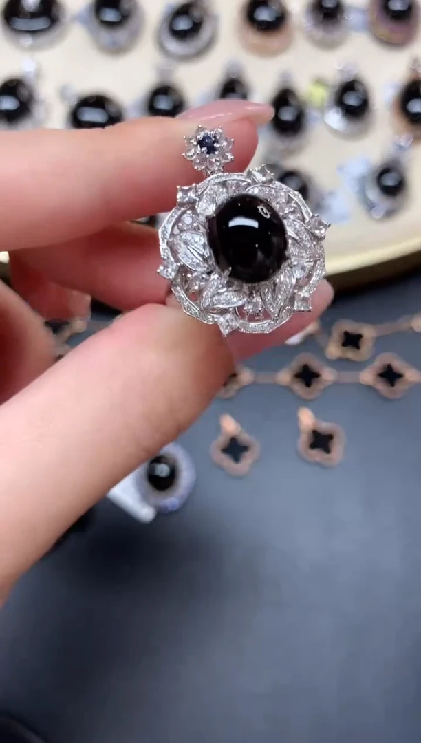 翡翠戒指18K金镶嵌W82|两用款|9800