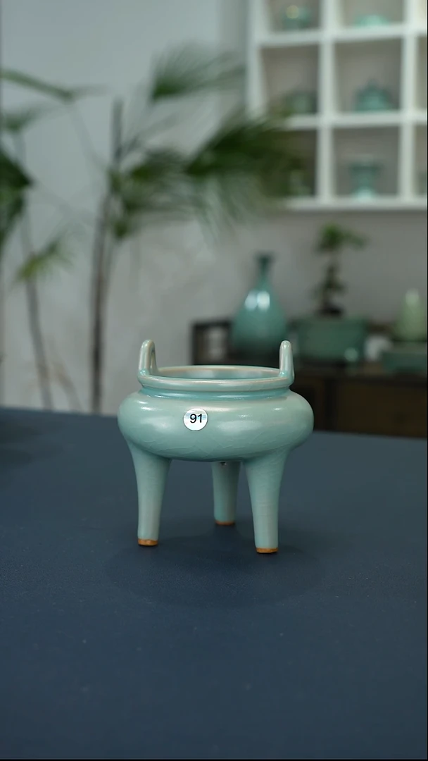 瓷片91号仿古釉香炉一级品      洁