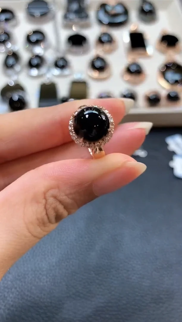翡翠戒指18K金镶嵌m12