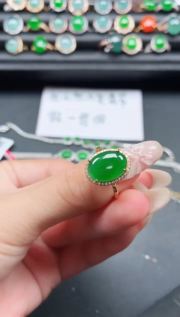 翡翠戒指银S925镶嵌11111111