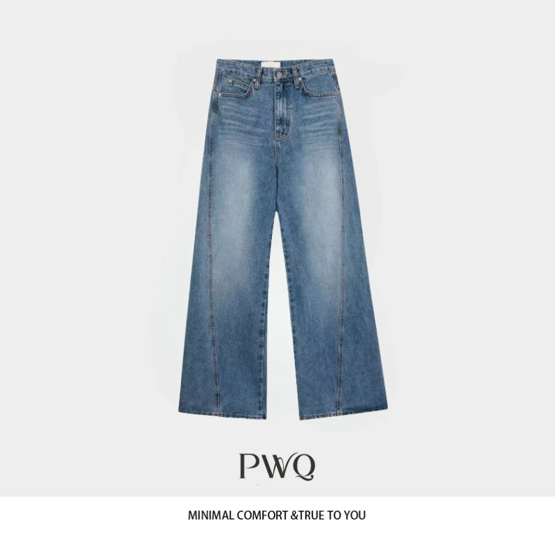 牛仔裤莱赛尔长款磨白斜切显瘦AH-2571599-XK-QP