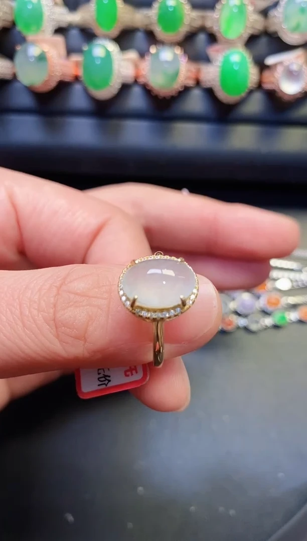 银S925镶嵌戒指翡翠天然