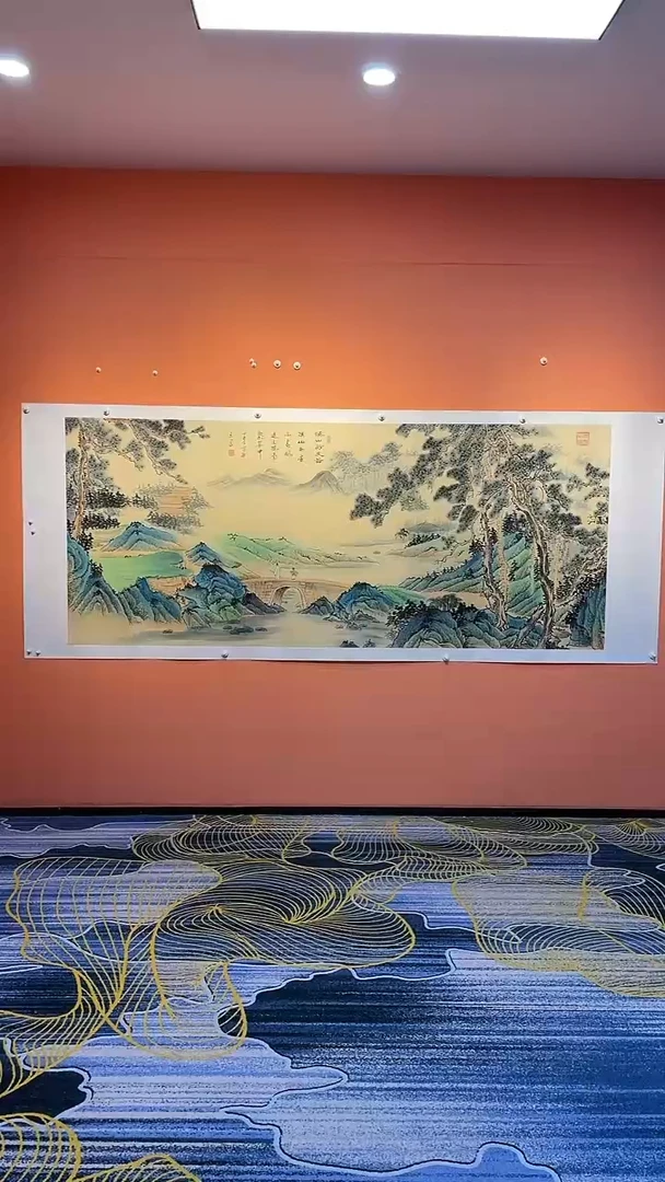 国画用****3张巨富 溪山访友图+李派兴 写意荷花鸳鸯
