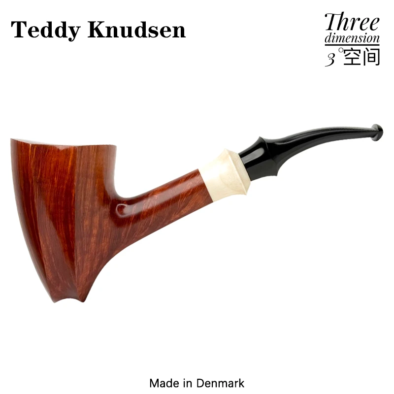 Teddy Knudsen丹麦大师泰迪单鹰级特殊圈饰盾牌自由式石楠木烟斗