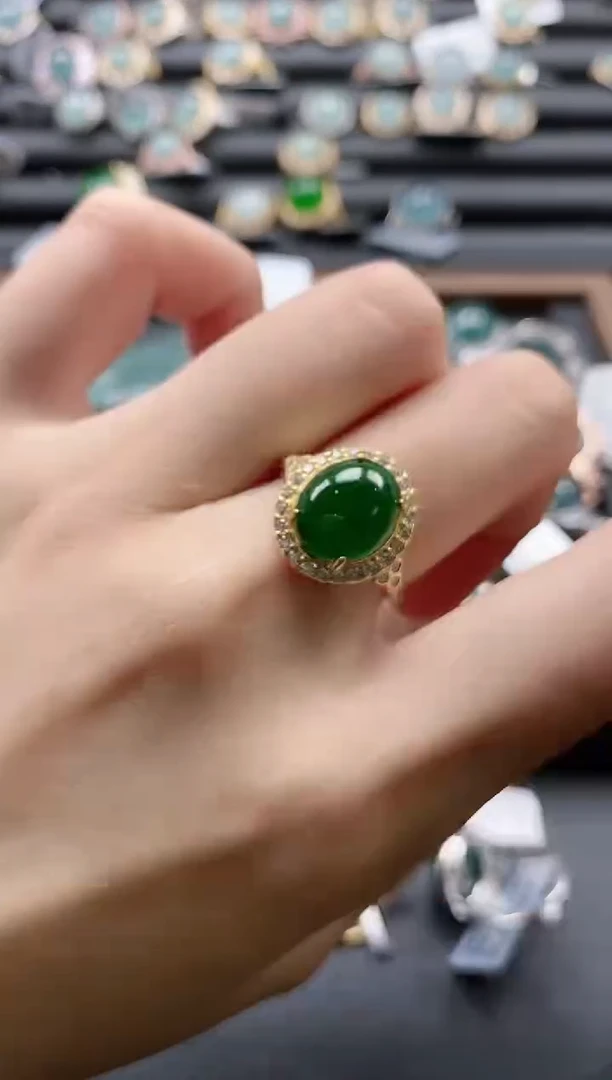【闪购商品】翡翠戒指银S925镶嵌155111