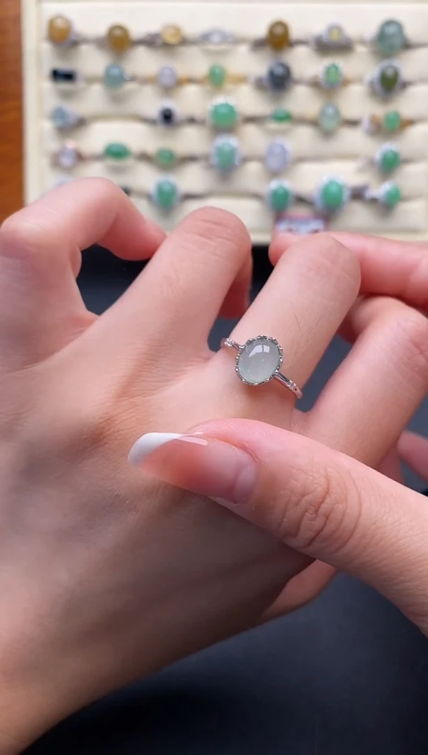 银S925镶嵌戒指翡翠11111111+3