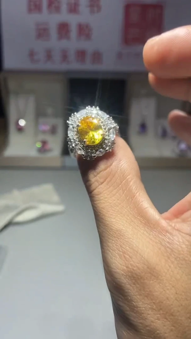 铂Pt950镶嵌戒指/指环钻石HUANG Z Y