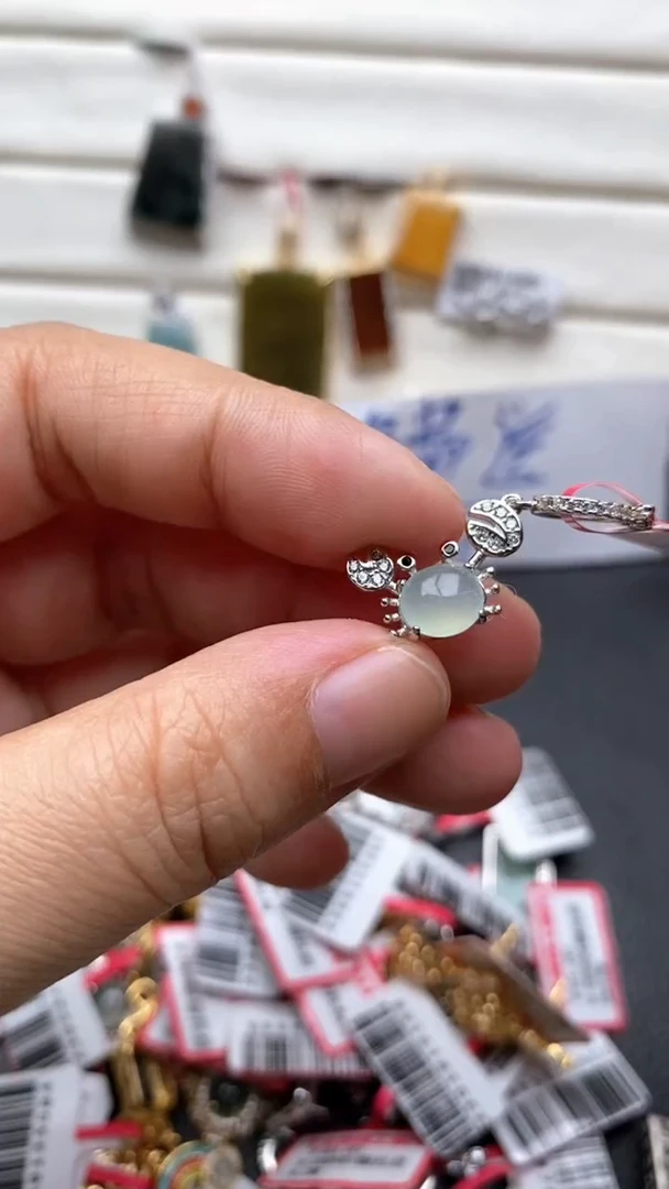 银S925镶嵌戒指翡翠1
