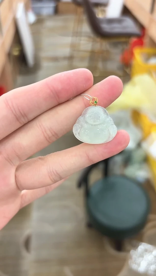 【闪购商品】翡翠颈饰18K金镶嵌佛公