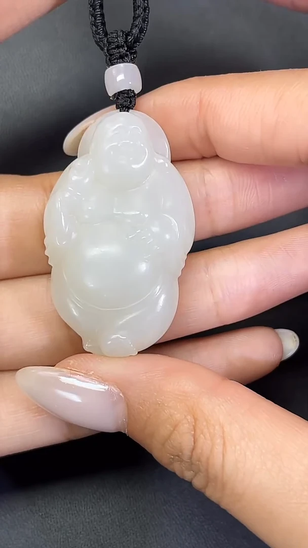 颈饰未镶嵌和田玉711057#和田玉随型立体精雕佛公吊坠多人