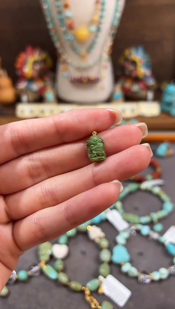 18K金镶嵌绿松石提溜绿松石提溜