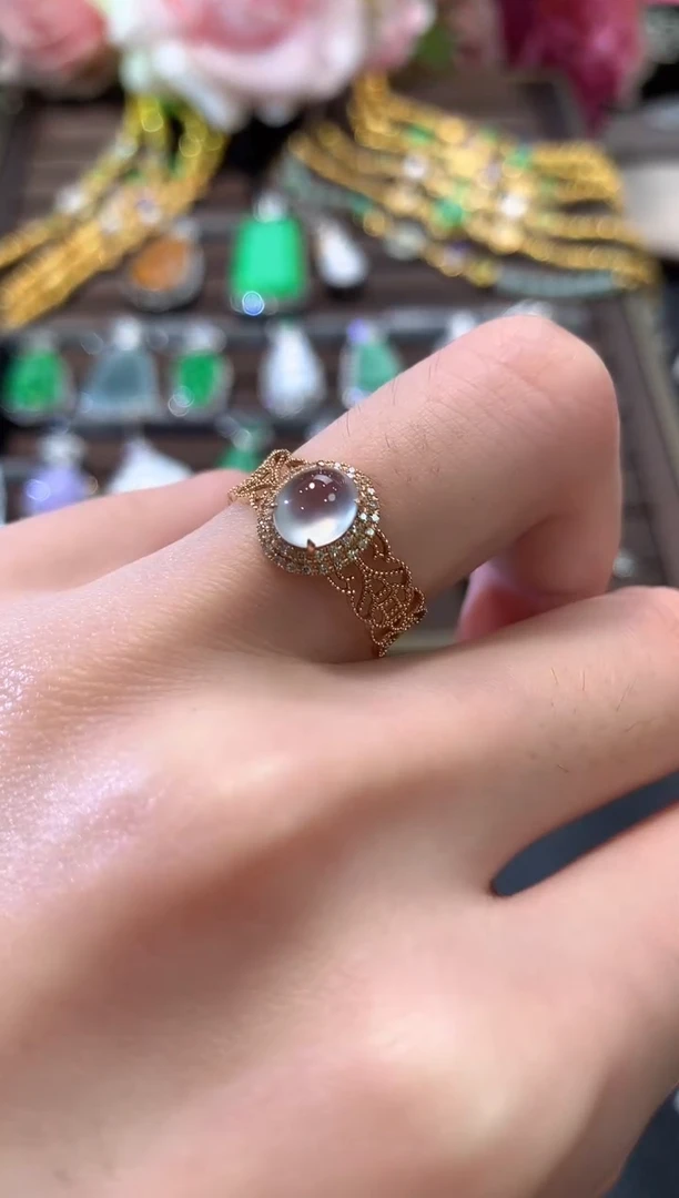 18K金镶嵌戒指翡翠a30多样性一件发货