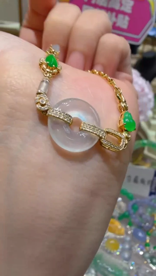 18K金镶嵌手链翡翠多样性团购发一件