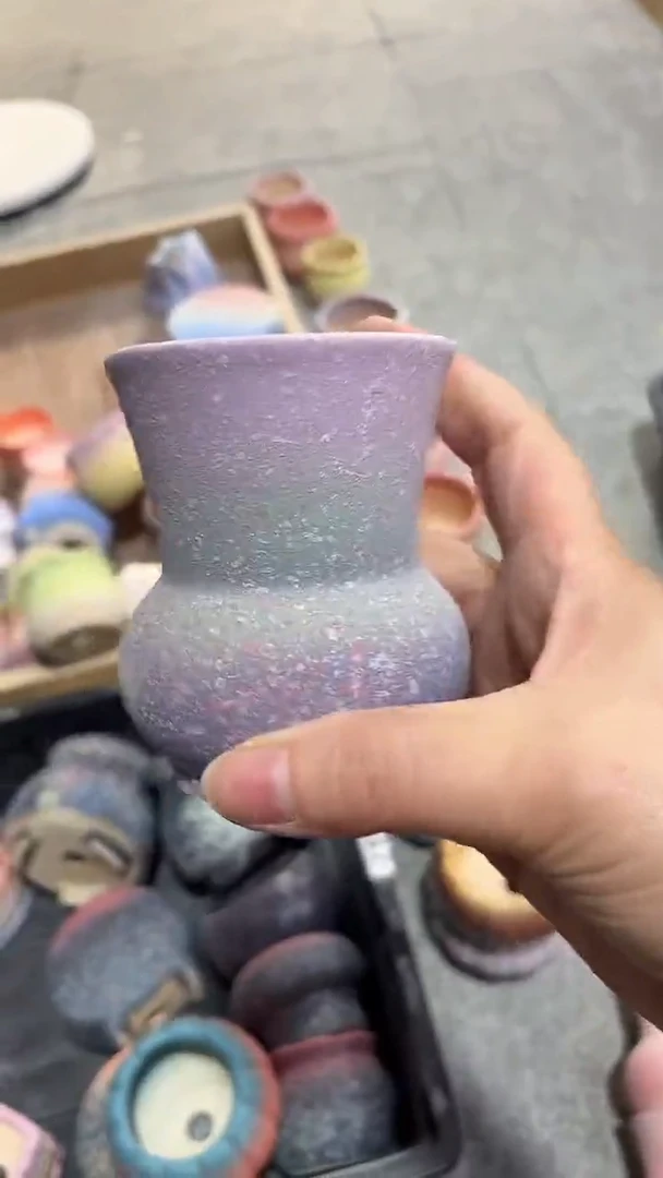 麦饭石粗套多肉花盆6*8