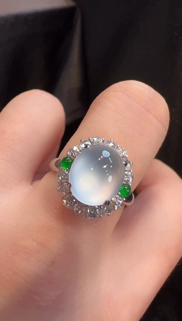 18K金镶嵌戒指翡翠AL6戒指