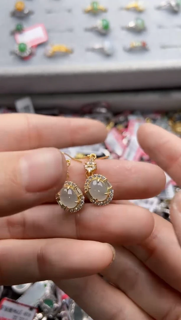 翡翠戒指银S925镶嵌99999--2