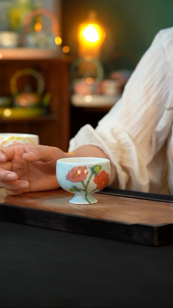 杯手绘心瓷陶瓷浮力