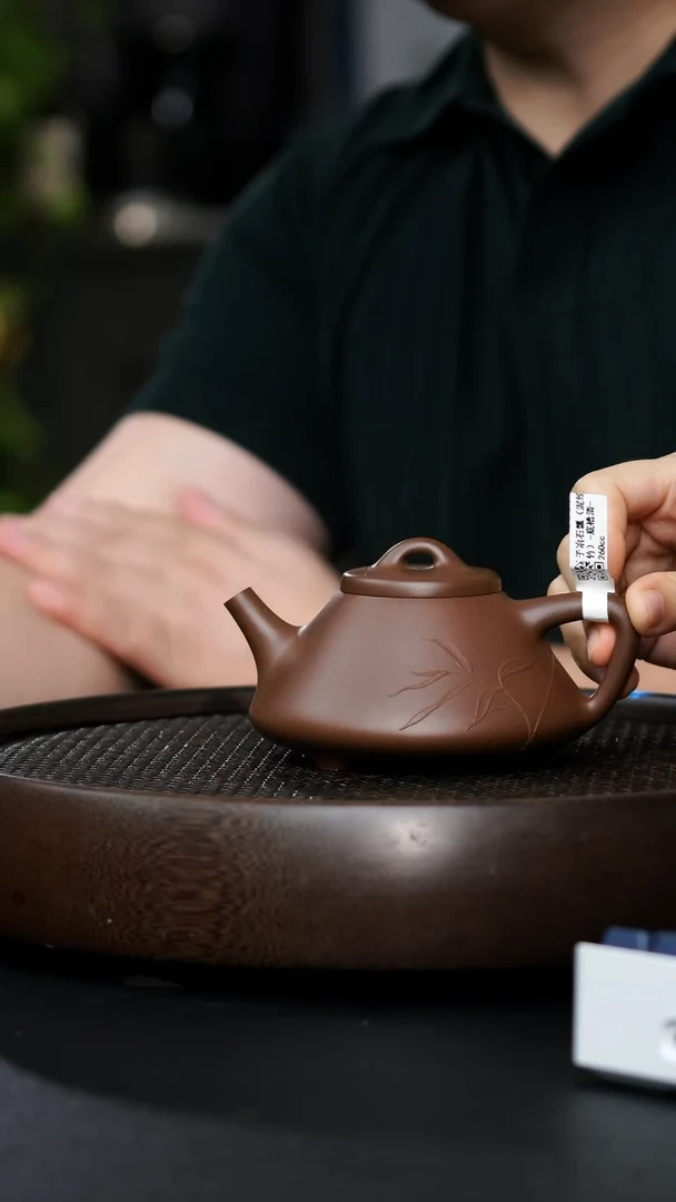 井*月CY-0003子冶石瓢（泥绘竹）-底槽清-260cc