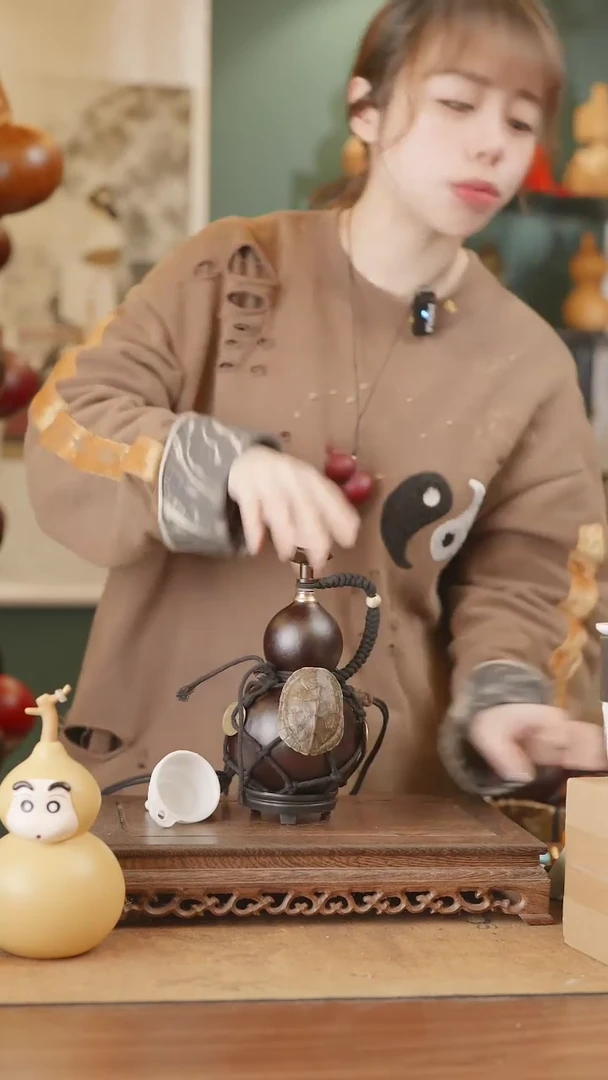 【闪购商品】25号精品天然大漆工艺防渗内胆酒葫芦~