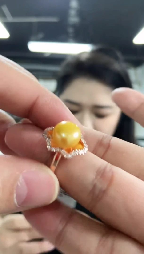 【闪购商品】海水珍珠戒指未镶嵌多样性发其一，颜色微差