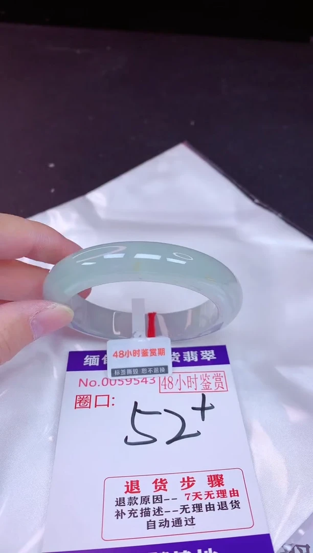 未镶嵌手镯翡翠52（48小时鉴赏期 ）