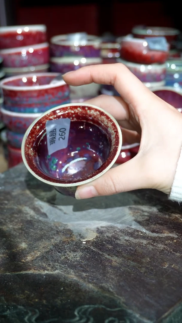 摆件陶精品窑变钧瓷茶器
