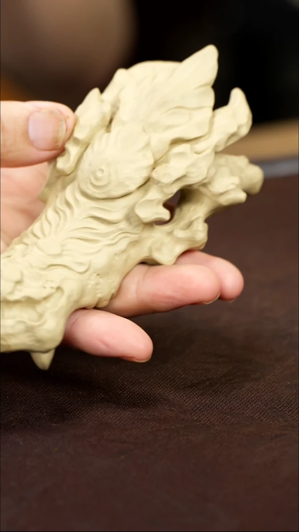 紫砂茶宠龙头骨。。