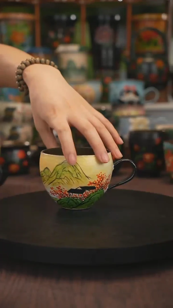 紫砂油画手绘釉下彩