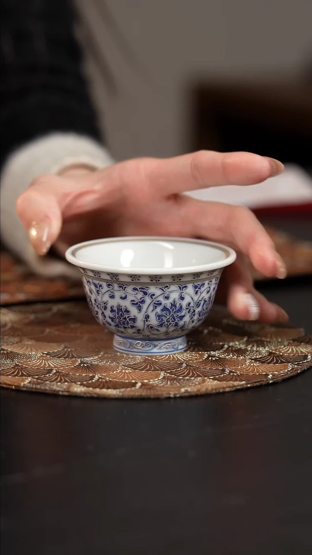 【闪购商品】杯四景堂青花描银