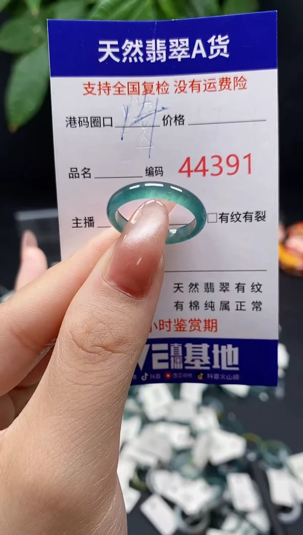 翡翠戒指未镶嵌 天然翡翠戒圈4391