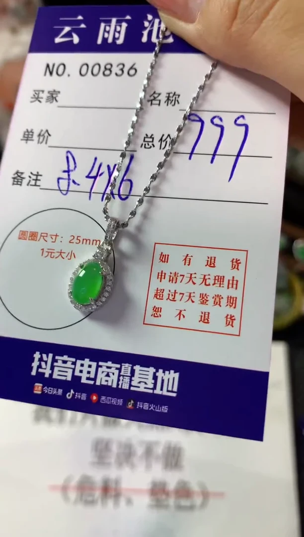 颈饰银S925镶嵌翡翠翡翠