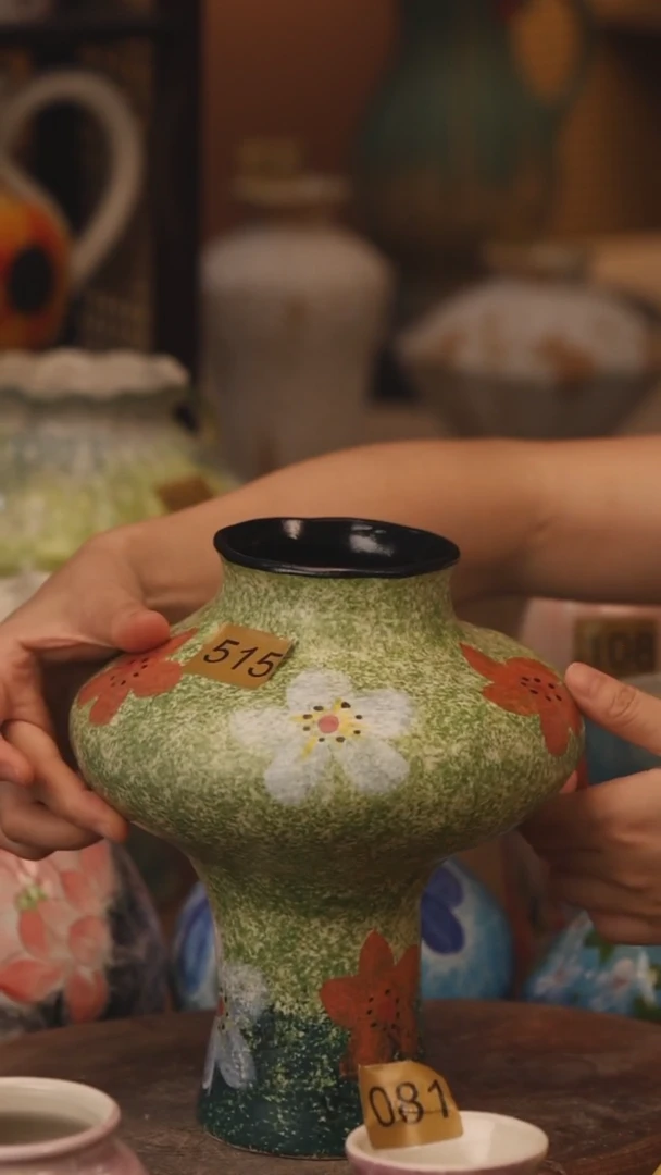 陶瓷515景德镇设计师手作花器摆件侘寂风