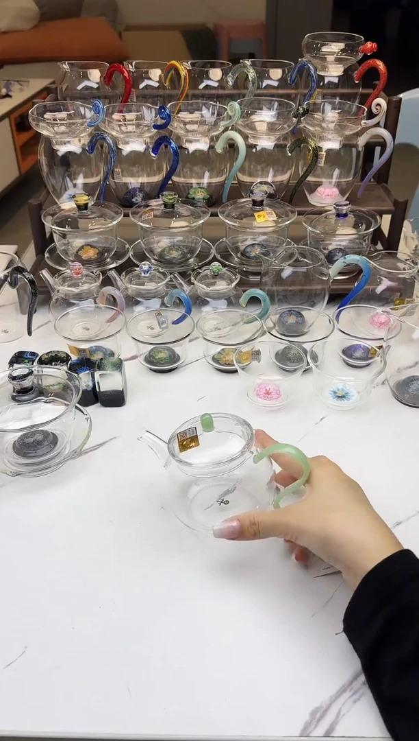 手工艺品玻璃禾器言卿壶浅玉色
