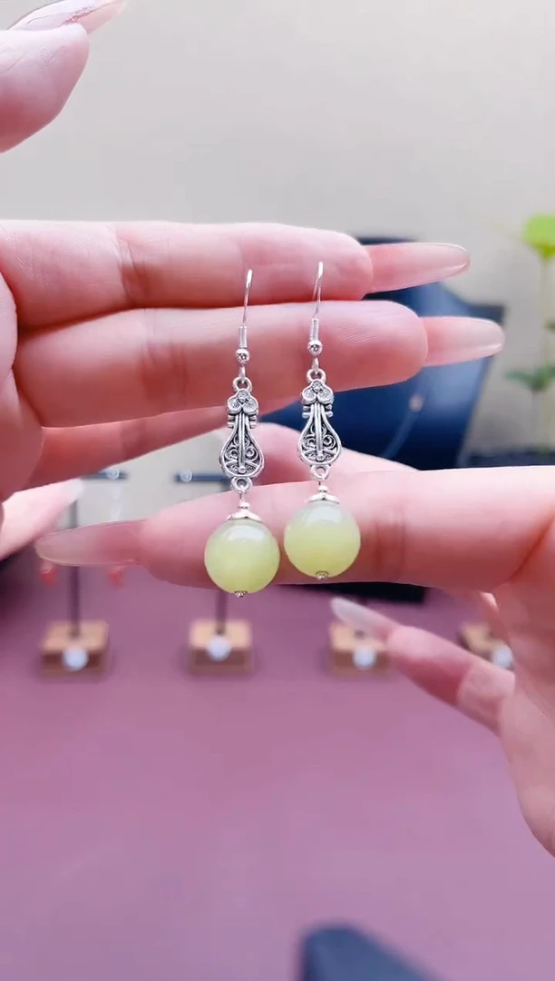 未镶嵌东陵石耳饰6233