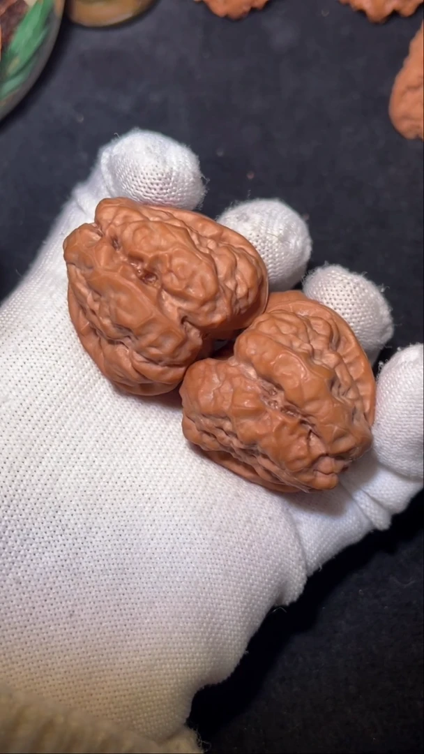 把件文玩核桃精品三角蛙八眼八腿四深开边39