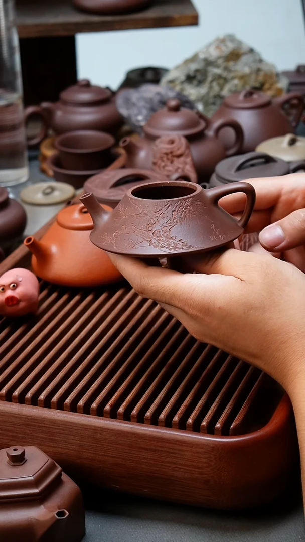 茶壶紫砂客瓢黄龙山特练紫泥