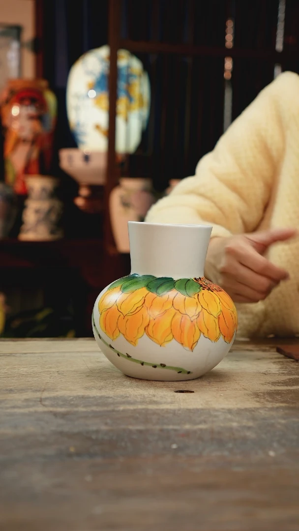 【闪购商品】瓷片景德镇纯手工釉下彩精品花瓶