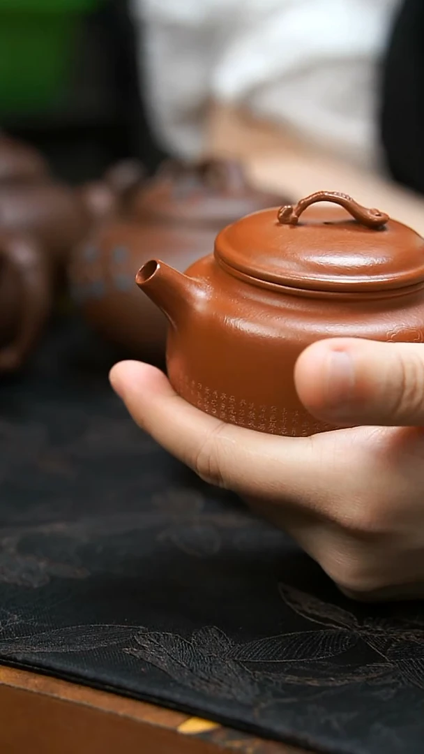 茶壶紫砂朱泥德钟刻字琵琶壶