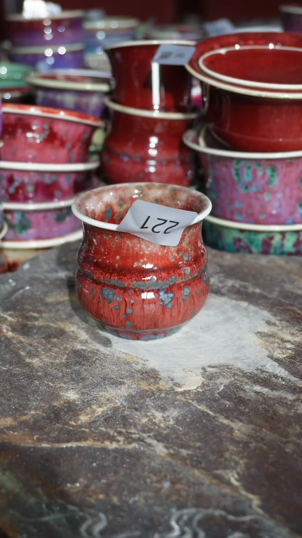 摆件陶精品窑变钧瓷茶器