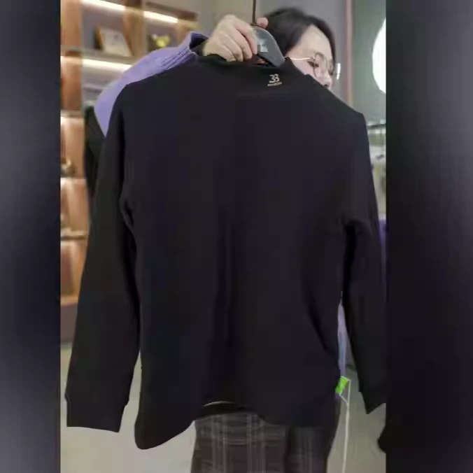 男童冬款领口字母33胶印半高领打底衫  23383（160-190）