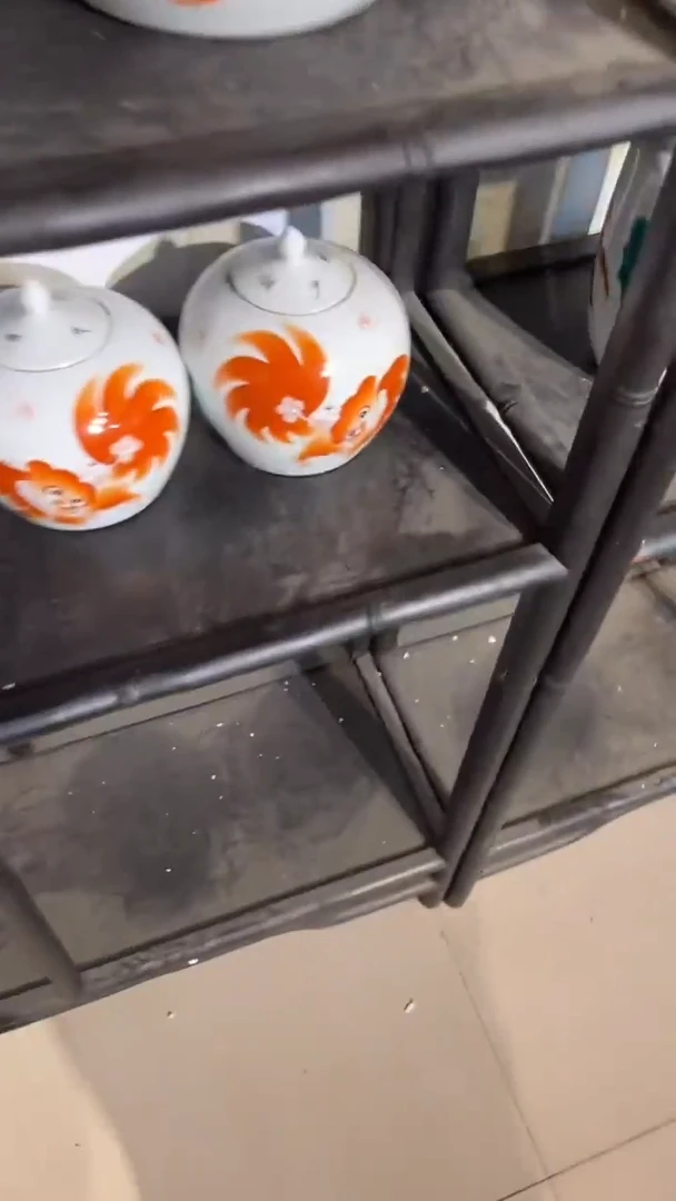 摆件瓷摆件瓷摆件狮子西瓜罐