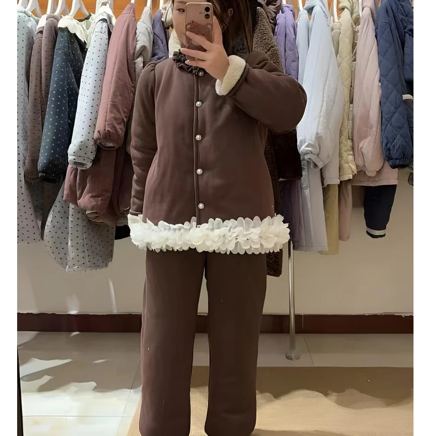 新款领口花边下摆花边款睡衣女款可外穿爆款 2025新款