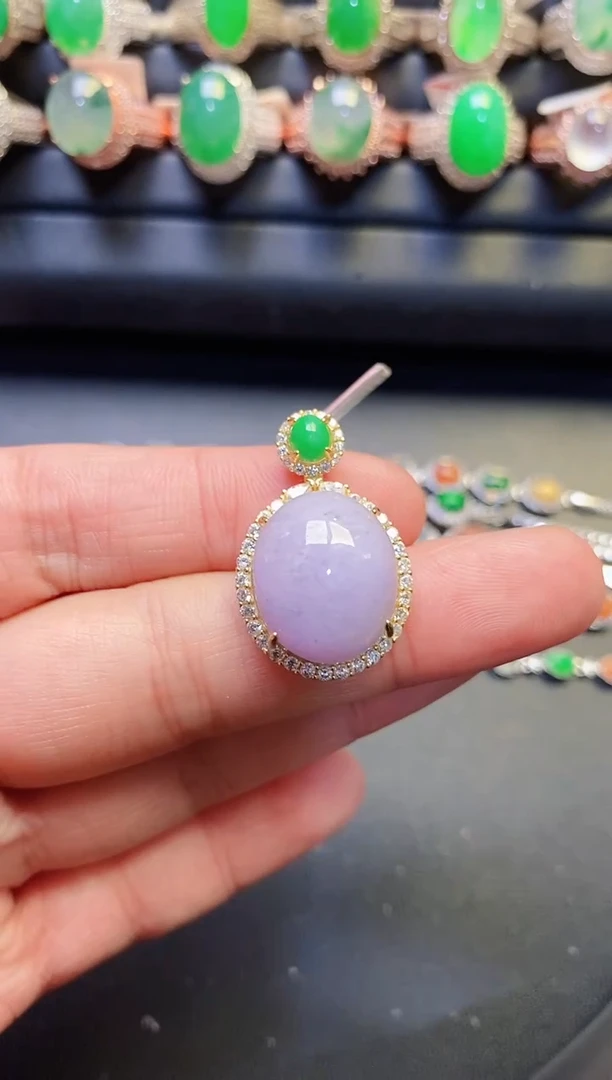 银S925镶嵌戒指翡翠天然