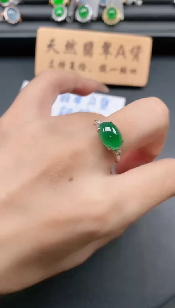 银S925镶嵌戒指翡翠11111
