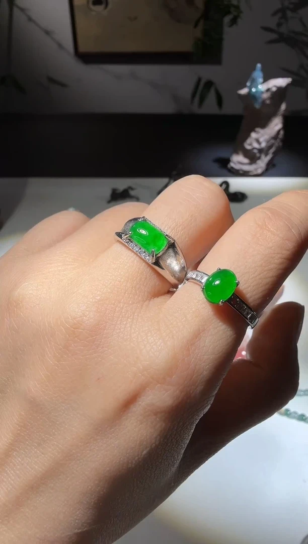 未镶嵌戒指翡翠两件套-多样性发一套