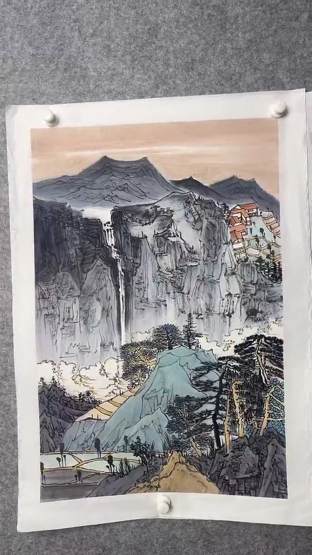 国画高维亮老师山水画 手绘原作2.7平尺